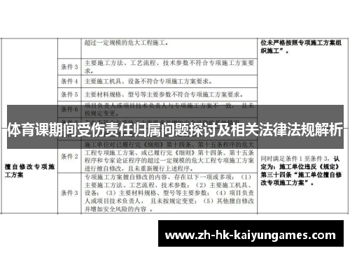 体育课期间受伤责任归属问题探讨及相关法律法规解析