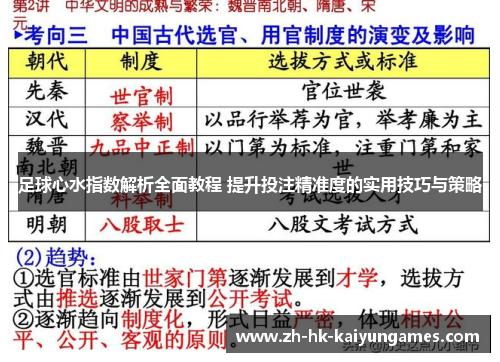 足球心水指数解析全面教程 提升投注精准度的实用技巧与策略 足球心水指数解析全面教程 提升投注精准度的实用技巧与策略